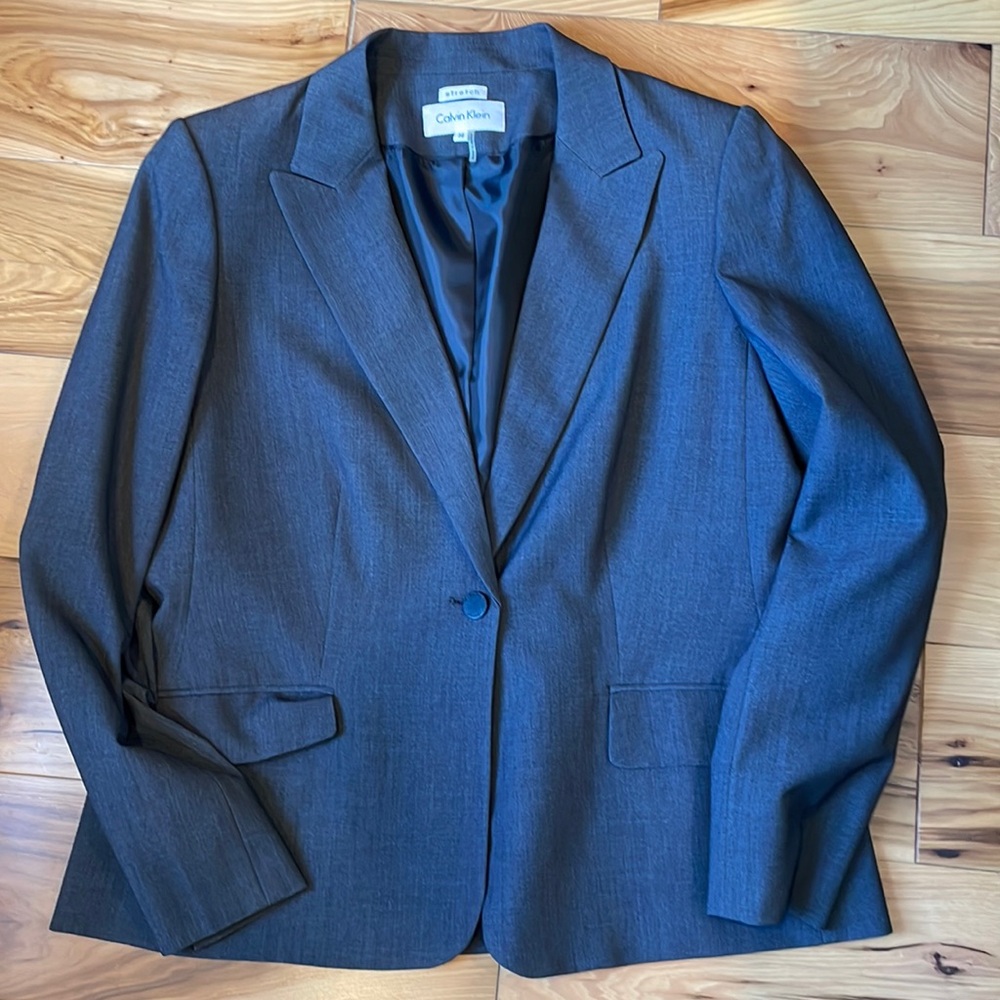Calvin Klein grey stretch blazer.